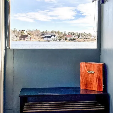 Botel Prachtig Schip In Manstad Met Uitzicht Op Zee Vanuit Het