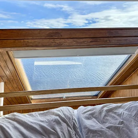 Botel Prachtig Schip In Manstad Met Uitzicht Op Zee Vanuit Het